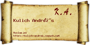 Kulich András névjegykártya